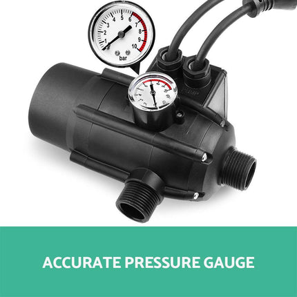 Giantz Water Pressure Pump Controller Auto Switch Control Electric Electronic Black.