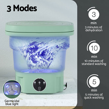 Devanti Portable Washing Machine 8L Green.