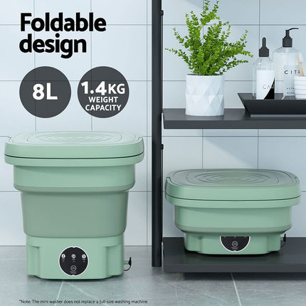 Devanti Portable Washing Machine 8L Green.