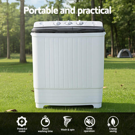 Devanti Portable Washing Machine Twin Tub 4.5KG.