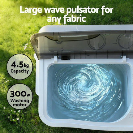 Devanti Portable Washing Machine Twin Tub 4.5KG.