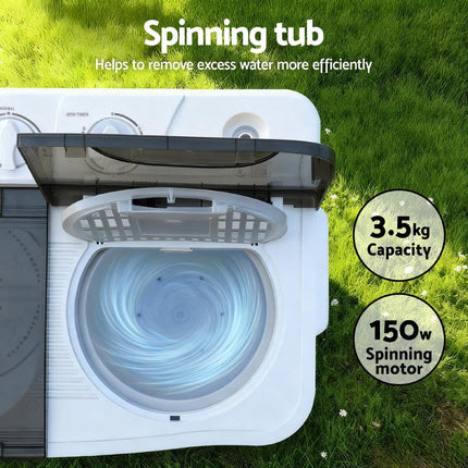 Devanti Portable Washing Machine Twin Tub 4.5KG.