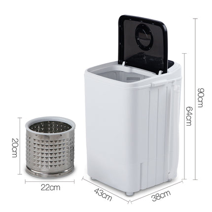 Devanti Portable Washing Machine 4.6KG Black.