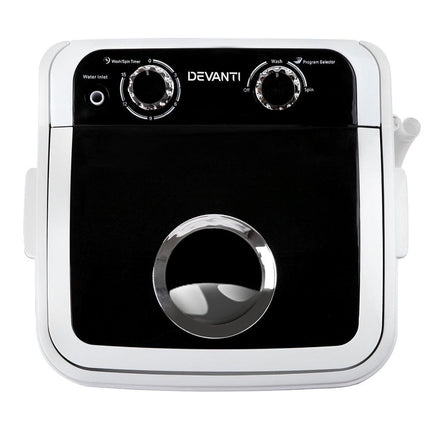 Devanti Portable Washing Machine 4.6KG Black.