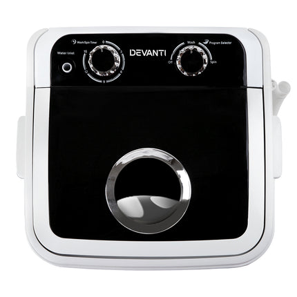 Devanti Portable Washing Machine 4.6KG Black.