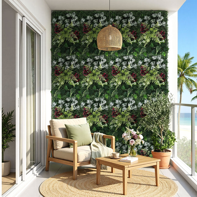 Gardeon 4PCS Artificial Plant Wall Panels 40X60CM Boxwood Panel Flower Backdrop Backyard Green Decor.