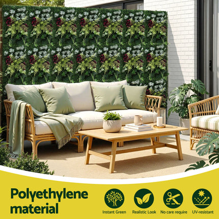 Gardeon 4PCS Artificial Plant Wall Panels 40X60CM Boxwood Panel Flower Backdrop Backyard Green Decor.