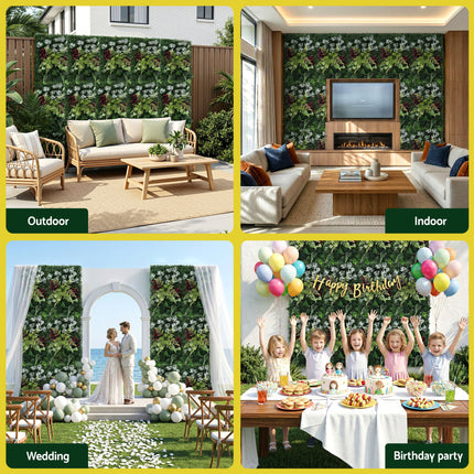 Gardeon 4PCS Artificial Plant Wall Panels 40X60CM Boxwood Panel Flower Backdrop Backyard Green Decor.