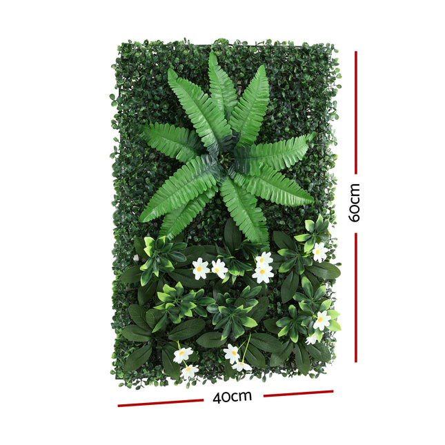 Gardeon 4PCS Artificial Plant Wall Panels 40X60CM Boxwood Panel Leaf Backdrop Backyard Green Decor.