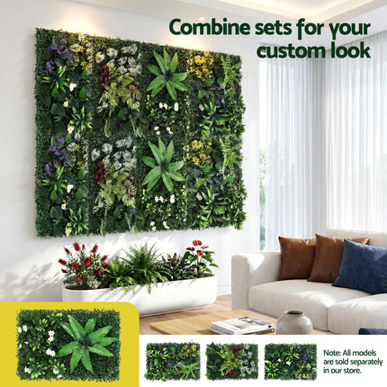 Gardeon 4PCS Artificial Plant Wall Panels 40X60CM Boxwood Panel Leaf Backdrop Backyard Green Decor.