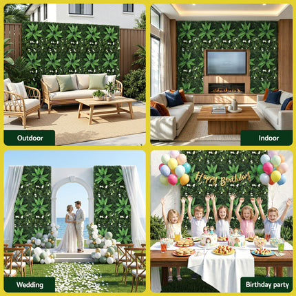 Gardeon 4PCS Artificial Plant Wall Panels 40X60CM Boxwood Panel Leaf Backdrop Backyard Green Decor.