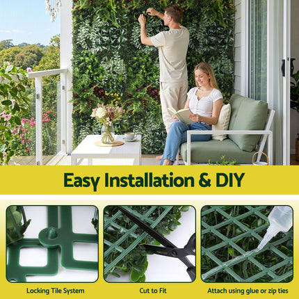 Gardeon Artificial Plant Wall Panels 50X100CM Boxwood Panel Hedge Grass Backdrop Backyard Green Decor.