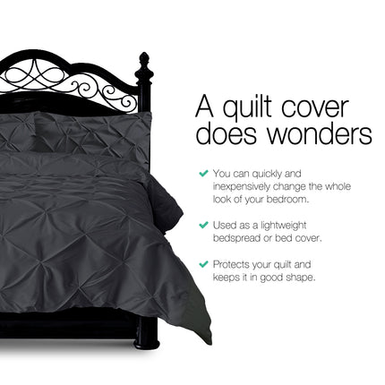 Giselle Bedding Quilt Cover Set Diamond Black Super King.
