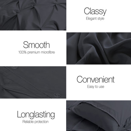 Giselle Bedding Quilt Cover Set Diamond Black Super King.