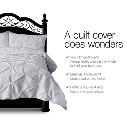 Giselle Bedding Quilt Cover Set Diamond Grey Super King.
