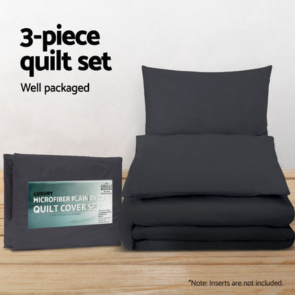 Giselle Bedding Quilt Cover Set Classic Black King.
