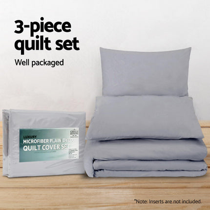 Giselle Bedding Quilt Cover Set Classic Grey King.