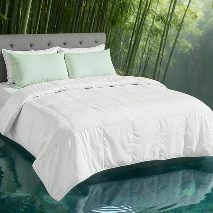 Giselle Bedding 200GSM Bamboo Quilt Summer Quilts All Season Doona Duvet Lightweight Queen.