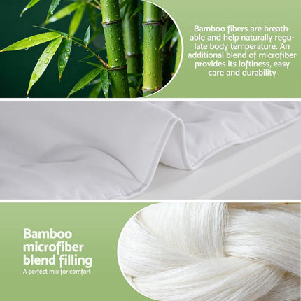 Giselle Bedding 200GSM Bamboo Quilt Summer Quilts All Season Doona Duvet Lightweight Queen.