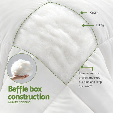 Giselle Bedding 200GSM Bamboo Quilt Summer Quilts All Season Doona Duvet Lightweight Queen.