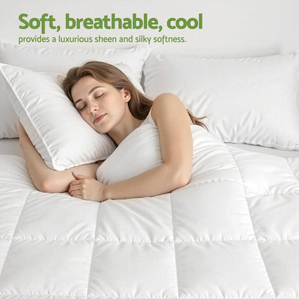 Giselle Bedding 200GSM Bamboo Quilt Summer Quilts All Season Doona Duvet Lightweight Queen.