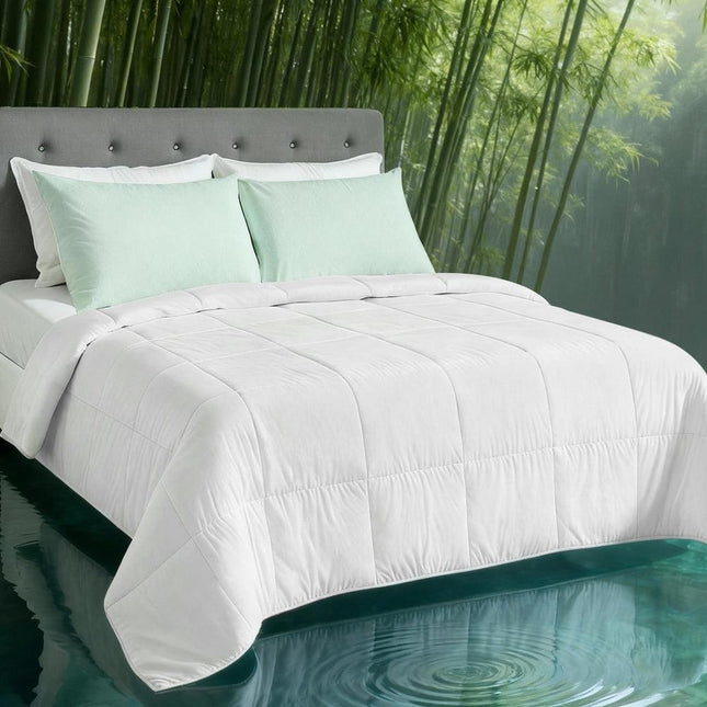 Giselle Bedding 200GSM Bamboo Quilt Summer Quilts All Season Doona Duvet Lightweight Super King.