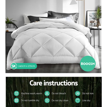 Giselle Bedding 800GSM Microfibre Bamboo Quilt Super King.