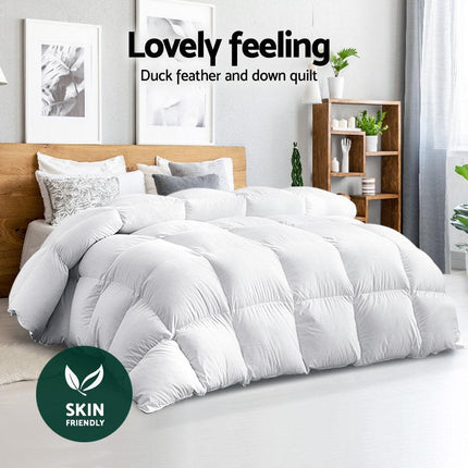 Giselle Bedding 700GSM Duck Down Feather Quilt Duvet Doona Winter Blanket Single.