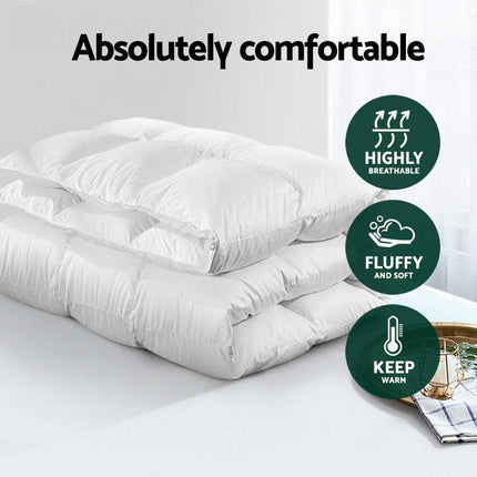 Giselle Bedding 700GSM Duck Down Feather Quilt Duvet Doona Winter Blanket Single.
