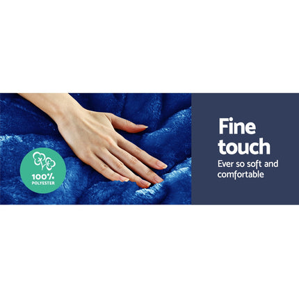 Giselle Bedding Faux Mink Quilt Blue Super King.