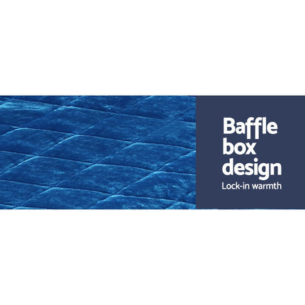 Giselle Bedding Faux Mink Quilt Blue Super King.