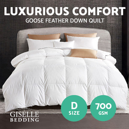 Giselle Bedding 700GSM Goose Down Feather Quilt Double.