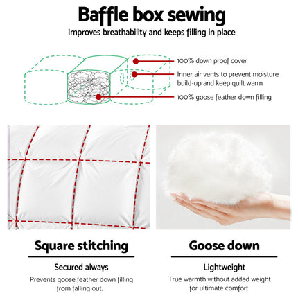 Giselle Bedding 700GSM Goose Down Feather Quilt Double.