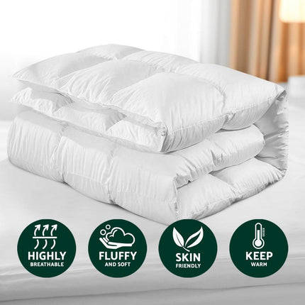 Giselle Bedding 800GSM Goose Down Feather Quilt Winter Blanket Duvet Comforter Single.