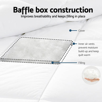 Giselle Bedding 800GSM Goose Down Feather Quilt Winter Blanket Duvet Comforter Single.