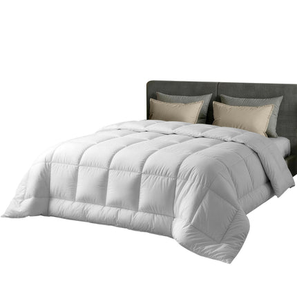 Giselle Bedding Wool Quilt 500GSM Thick King Winter Doona Baffle Box Construction 100% Wool Filling.