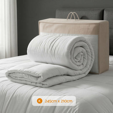 Giselle Bedding Wool Quilt 500GSM Thick King Winter Doona Baffle Box Construction 100% Wool Filling.