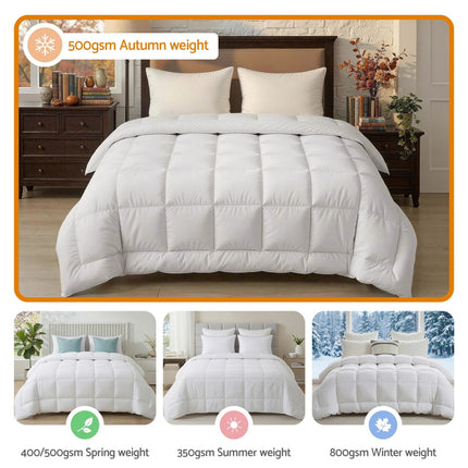 Giselle Bedding Wool Quilt 500GSM Thick Super King Winter Doona Baffle Box Construction 100% Wool Filling.