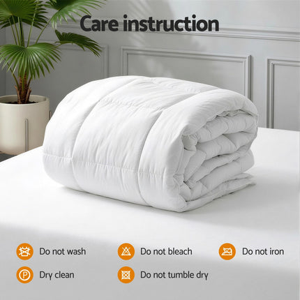 Giselle Bedding Wool Quilt 500GSM Thick Super King Winter Doona Baffle Box Construction 100% Wool Filling.