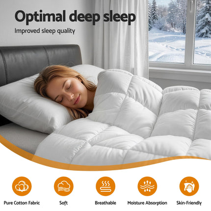 Giselle Bedding Wool Quilt 800GSM Extra Thick Super King Winter Doona Baffle Box Construction 100% Wool Filling.