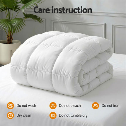 Giselle Bedding Wool Quilt 800GSM Extra Thick Super King Winter Doona Baffle Box Construction 100% Wool Filling.