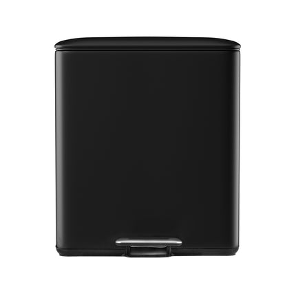 Cefito Pedal Bins Rubbish Bin Dual Compartment Waste Recycle Dustbins 40L Black.