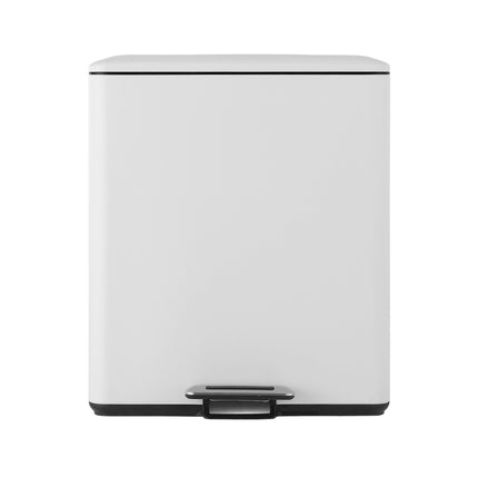 Cefito Pedal Bins Rubbish Bin Dual Compartment Waste Recycle Dustbins 40L White.