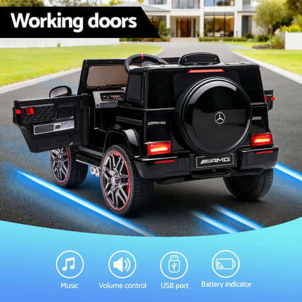 Kids Electric Ride On Car G63 Toy Cars Remote Control Black.