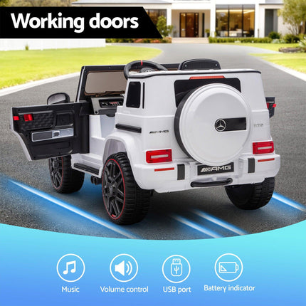 Kids Electric Ride On Car G63 Toy Cars Remote Control White.