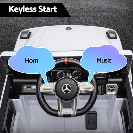 Kids Electric Ride On Car G63 Toy Cars Remote Control White.