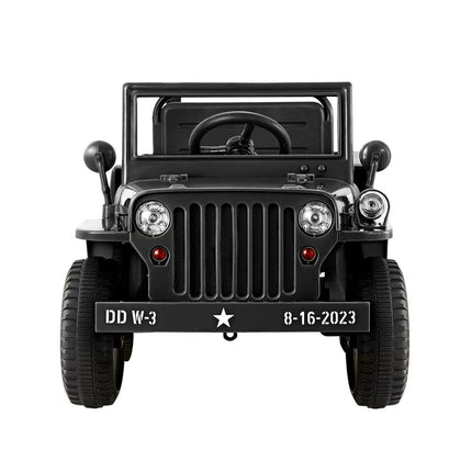 Rigo Kids Electric Ride On Car Jeep Military Off Road Toy Cars Remote 12V Black.