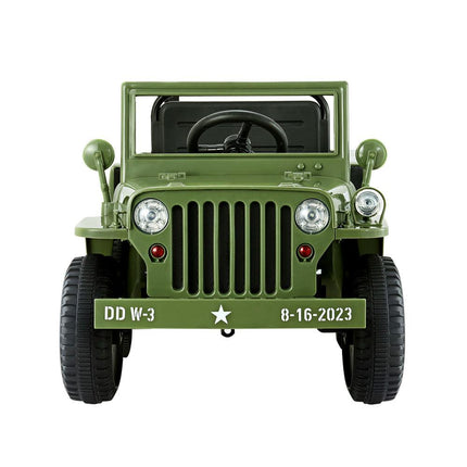 Rigo Kids Electric Ride On Car Jeep Military Off Road Toy Cars Remote 12V Olive.