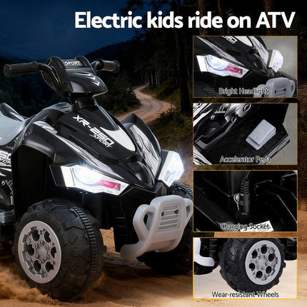 Rigo Kids Ride On Car ATV Quad Motorbike Electric Outdoor Toys 12V Black.