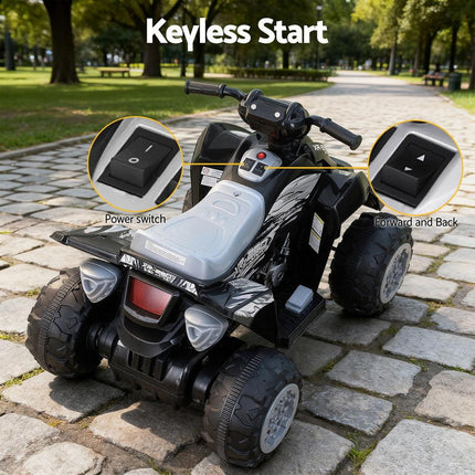 Rigo Kids Ride On Car ATV Quad Motorbike Electric Outdoor Toys 12V Black.